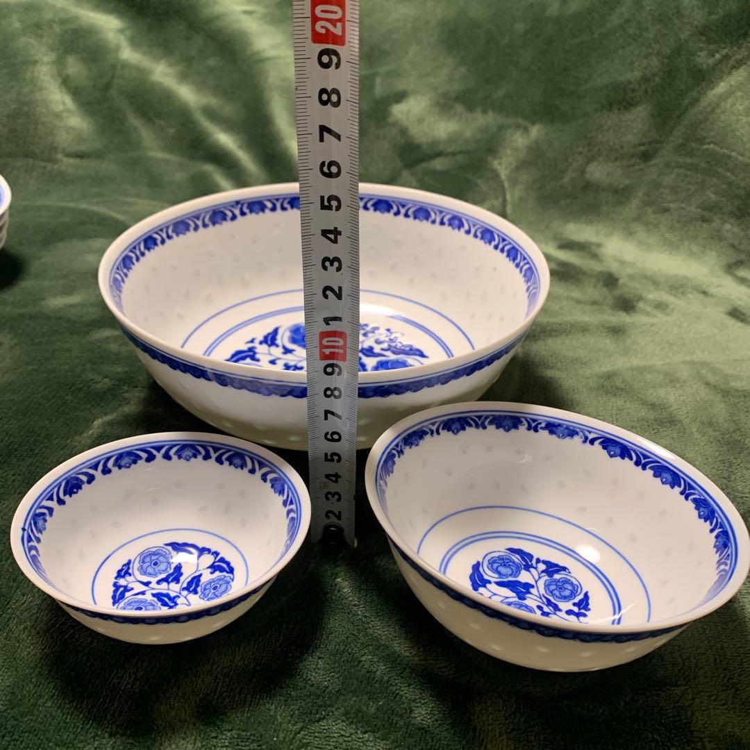 景徳鎮製　中華食器セット　花柄　ホタル陶器