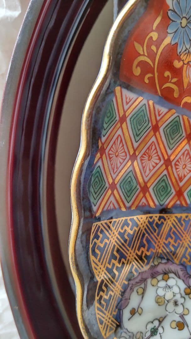 未使用 有田焼 龍峰窯 金彩祥瑞 銘々皿 3枚 古伊万里 御祝い 大きめ