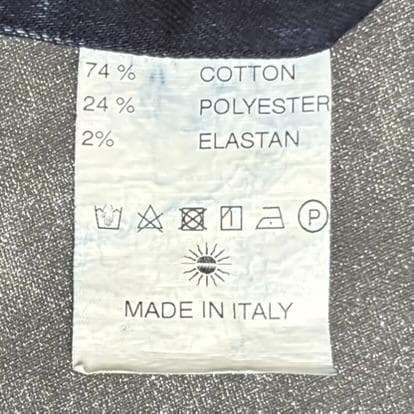 美品 ジャンネット デニムシャツ 長袖 カッタウェイ 太陽アイコン 濃紺 tu6