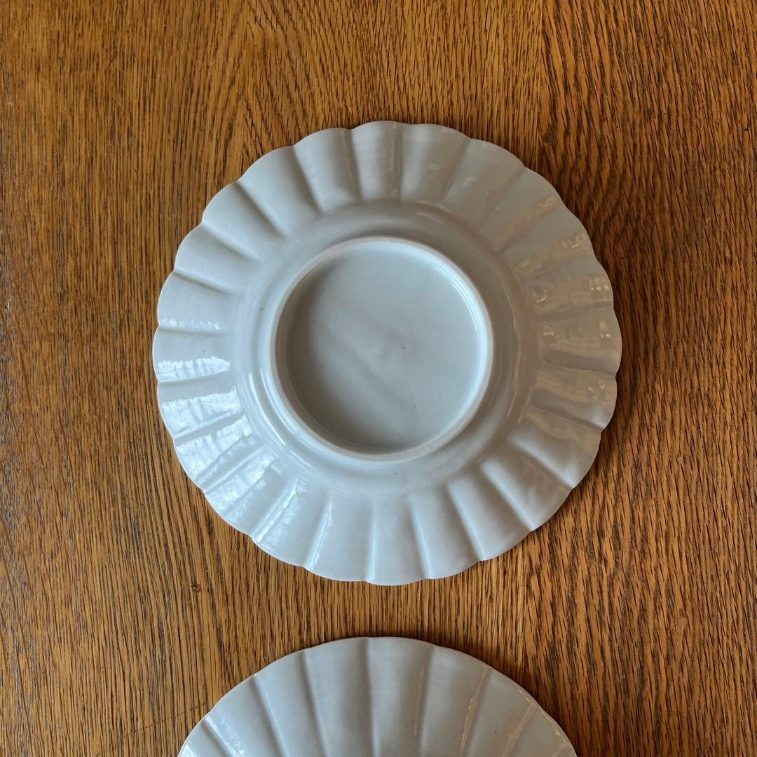 伊藤聡信　白磁輪花皿　2枚セット
