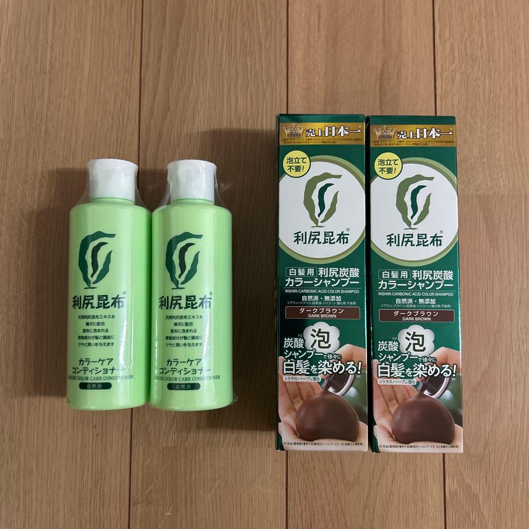 利尻炭酸カラーシャンプー ＆利尻ケアカラーコンディショナー 各2本セット【新品】