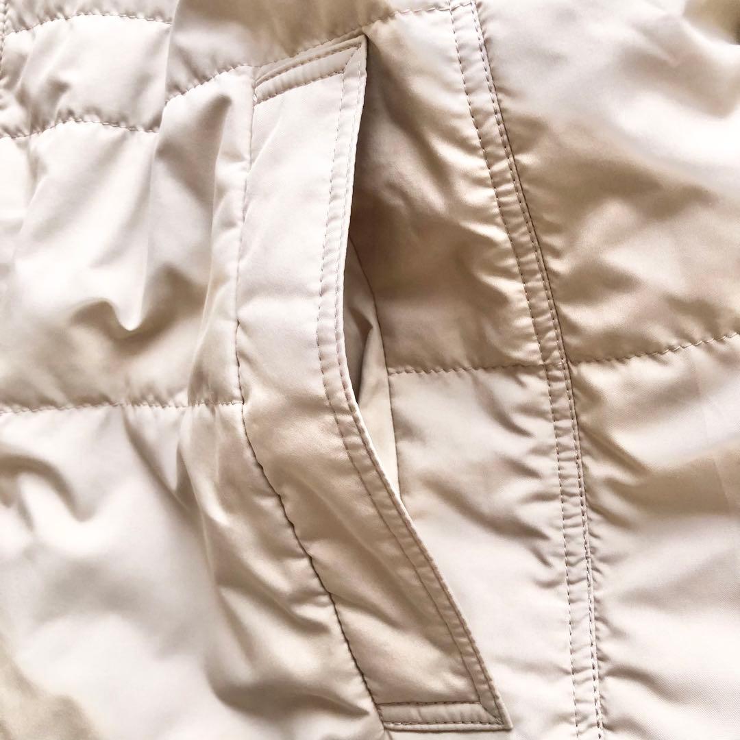 BURBERRY LONDON♪毛皮ノバチェック中綿コート　M ラビット2way