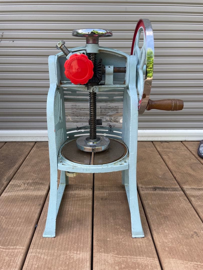 レトロ 手動かき氷機 水色