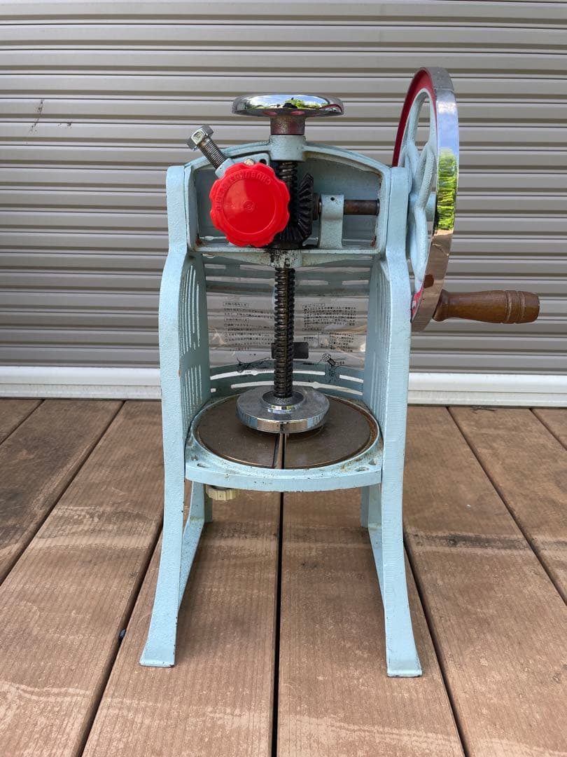 レトロ 手動かき氷機 水色