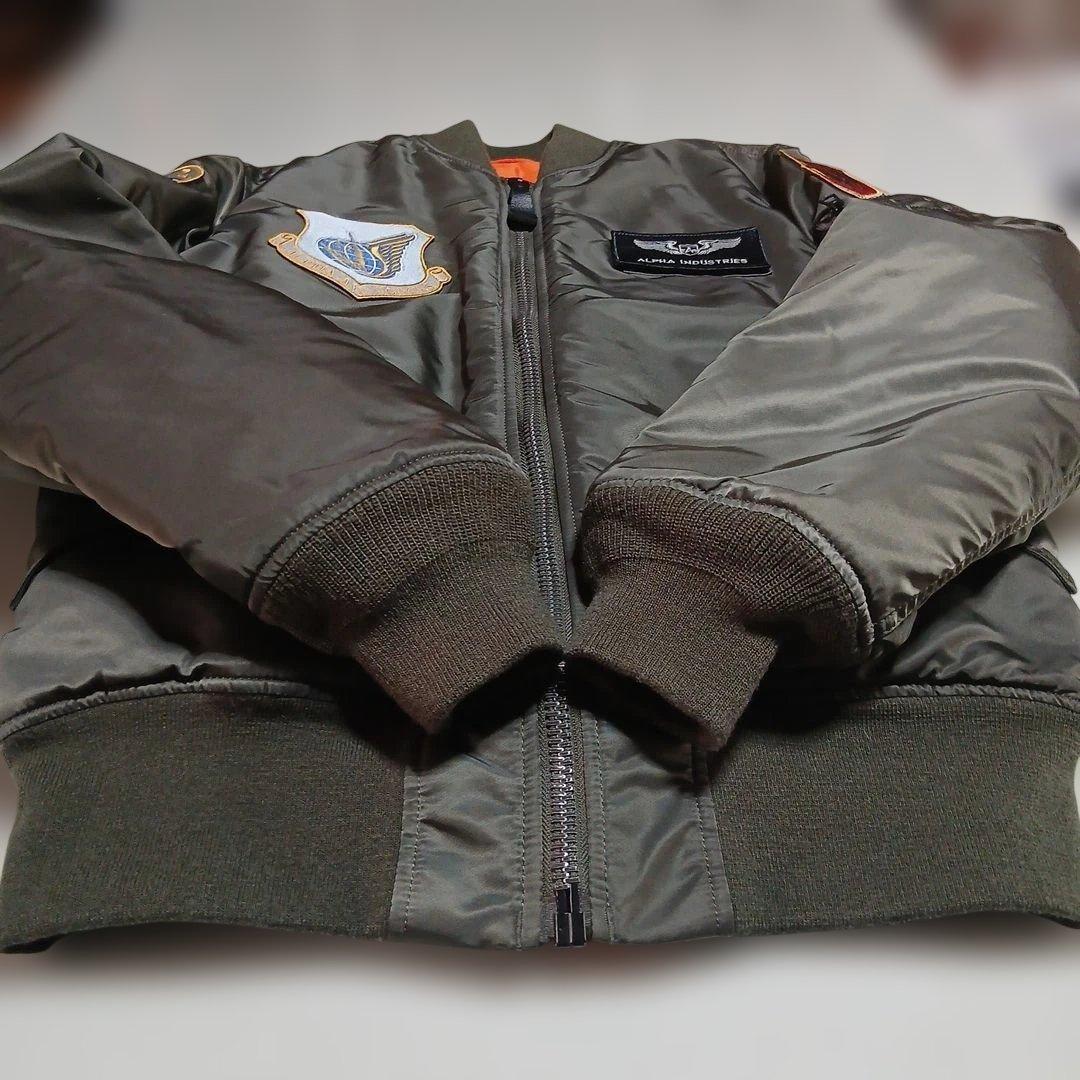 フライトジャケットMA1 AIRCREW TIGHT PATCH濃緑灰L新品同様