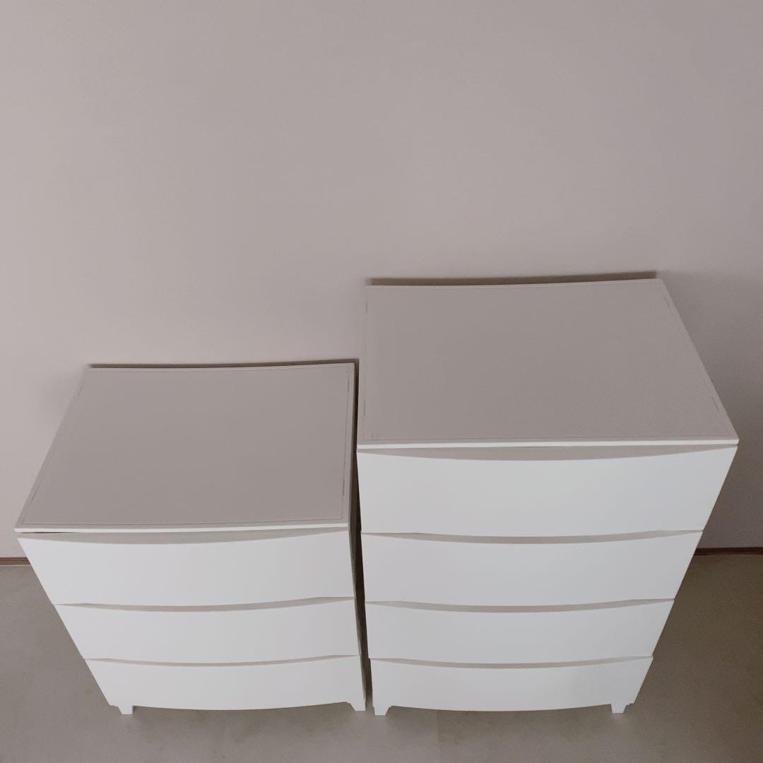 洋服 収納 チェスト ワイド 4段＋3段 セット