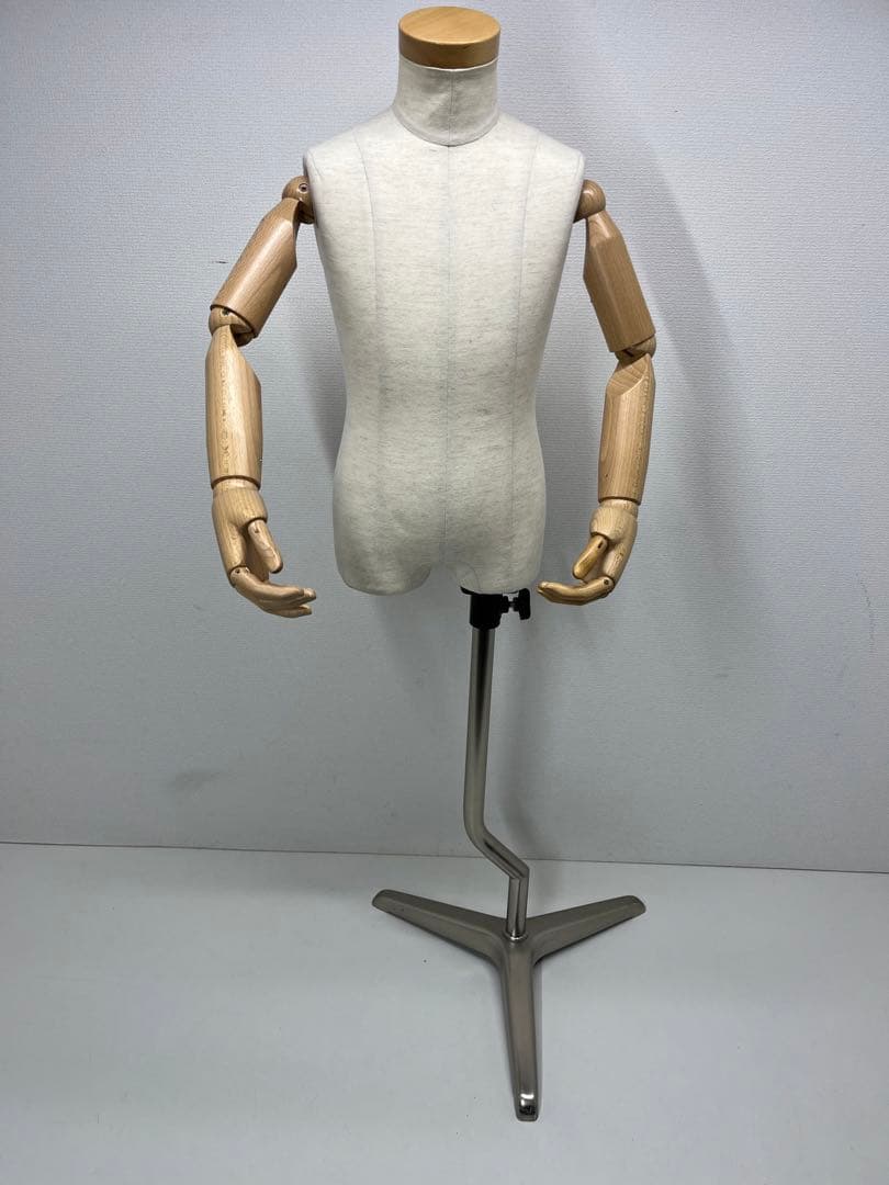 キッズ　子供 半身 腕付き トルソー 幼児　アイボリー マネキン 土台付
