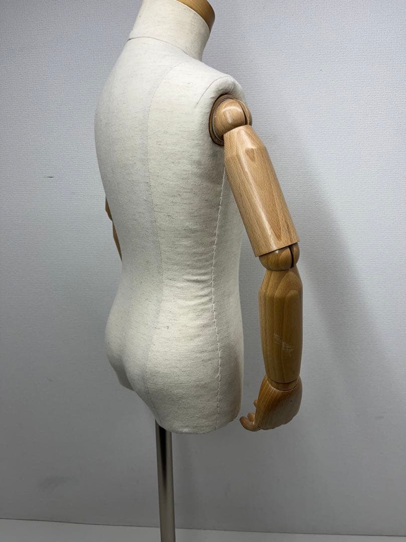 キッズ　子供 半身 腕付き トルソー 幼児　アイボリー マネキン 土台付