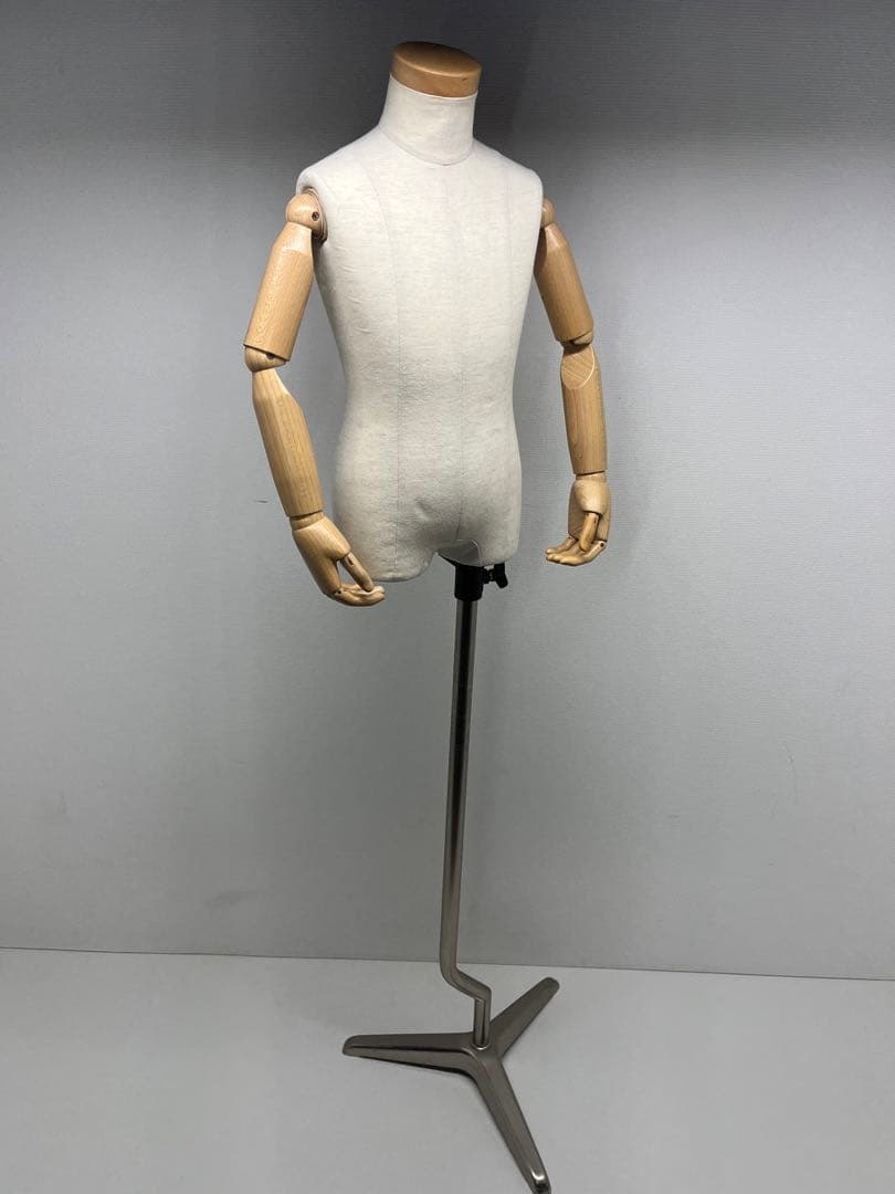 キッズ　子供 半身 腕付き トルソー 幼児　アイボリー マネキン 土台付