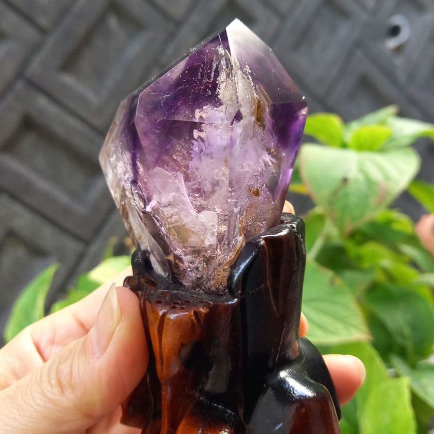 水入りスーパーセブン原石◼️水晶◼️台座付　A