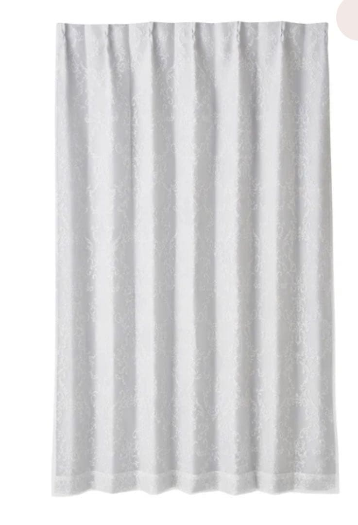 FrancfrancダブルカーテンH2000×W1000 ホワイト×ライトグレー