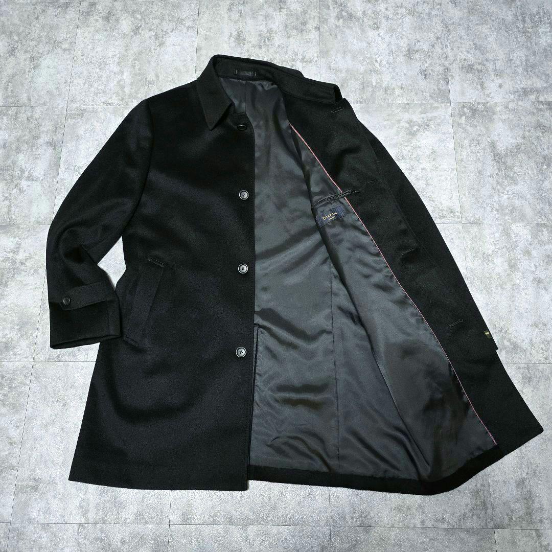 未使用級 archive ステンカラーコート L カシミア混 ウールコート 黒