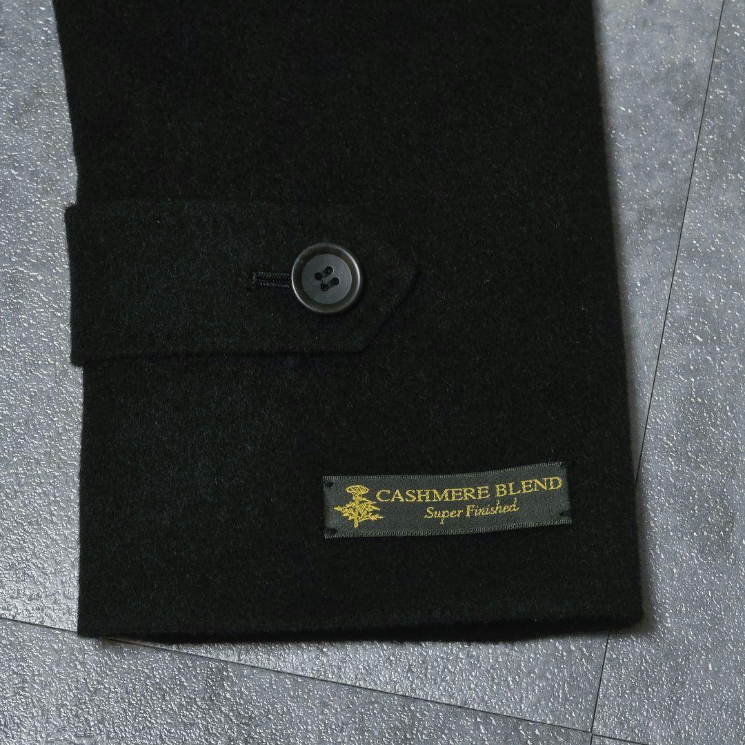 未使用級 archive ステンカラーコート L カシミア混 ウールコート 黒