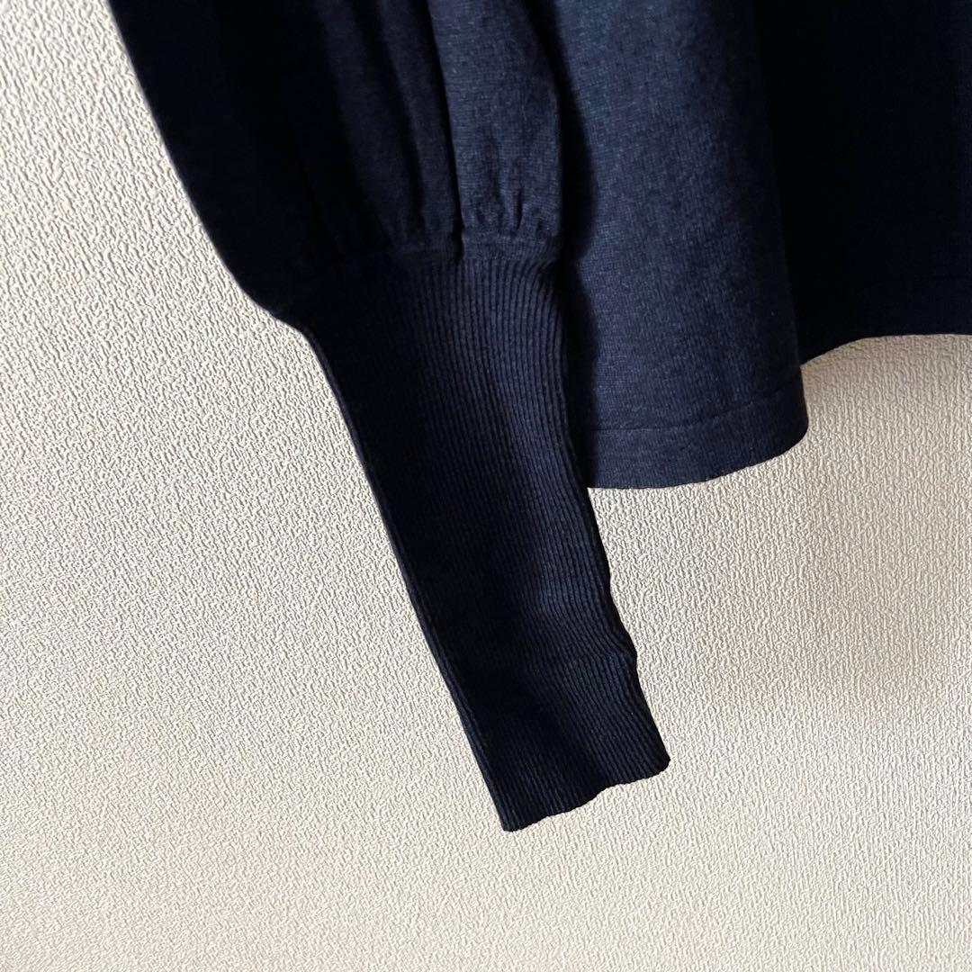 CHANEL カシミヤ シルク ココマークボタン 長袖ニット ネイビー 42XL