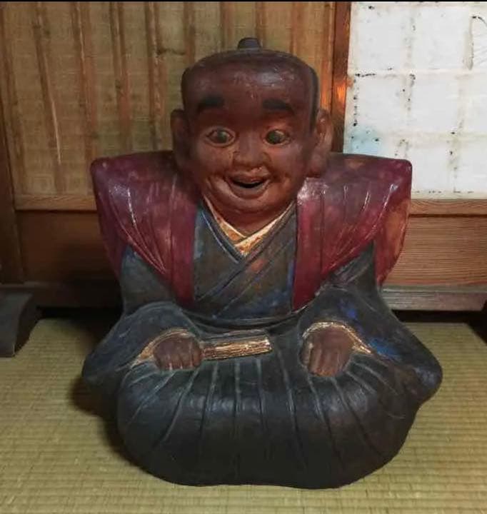 珍品  福助の巨大な、置物 年代物