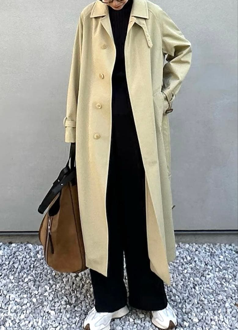 新品AURALEE SOUTIEN COLLAR COAT／ピスタチオグリーン