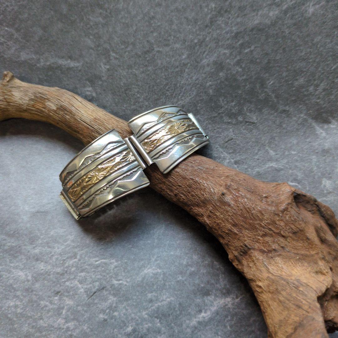 インディアンジュエリー　Gary reevesウォッチバンド　14K ナバホ