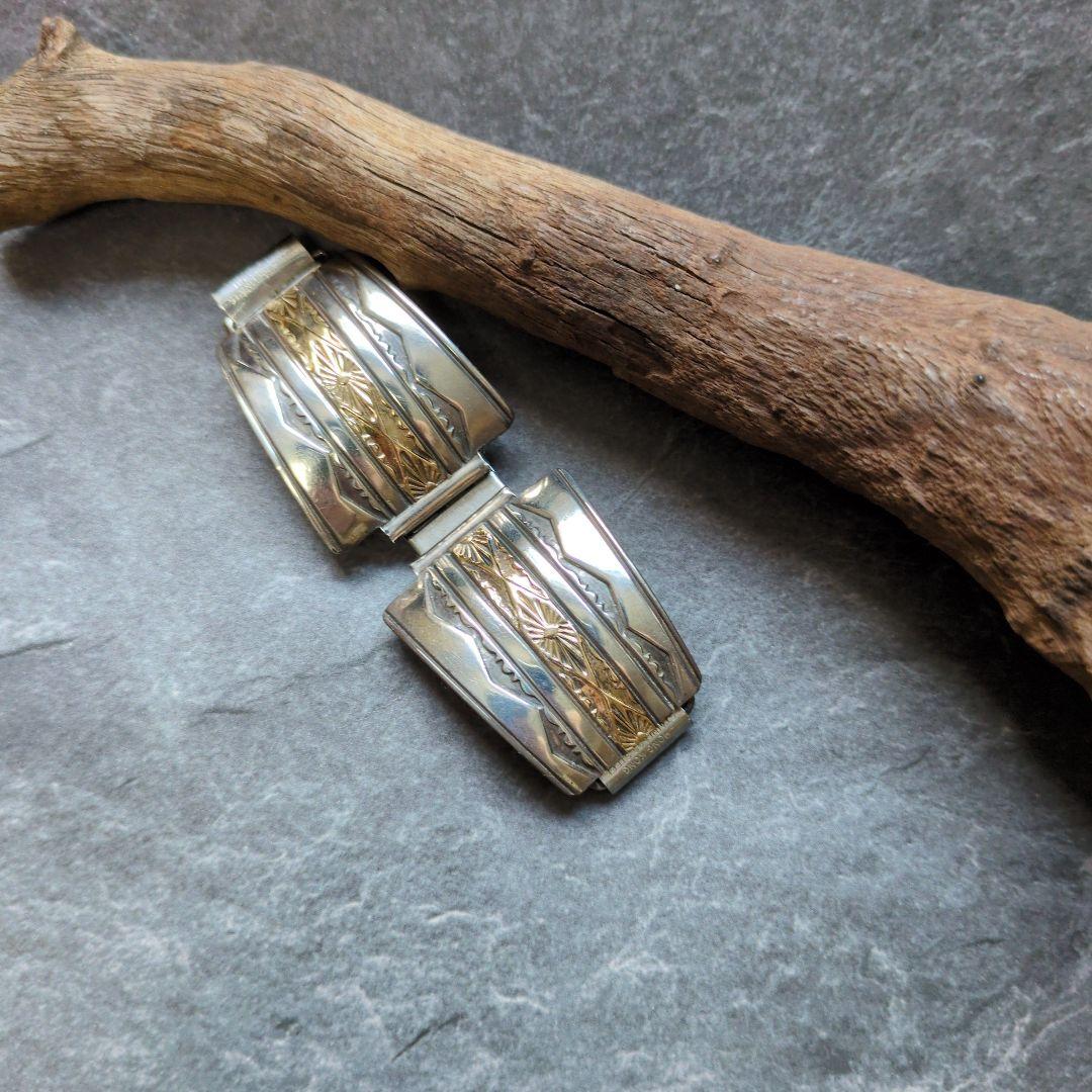 インディアンジュエリー　Gary reevesウォッチバンド　14K ナバホ