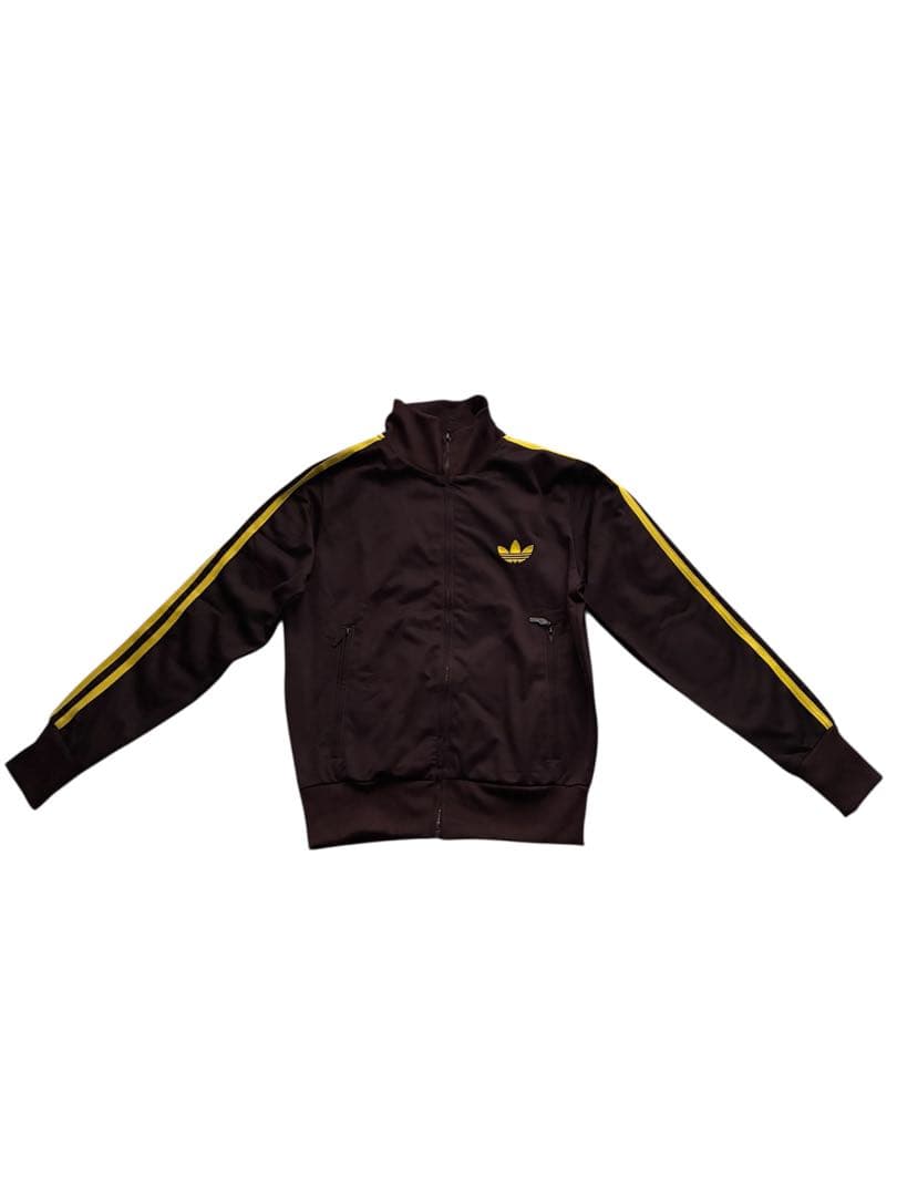 adidas ブラウン トラックジャケット　ジップアップジャージ S