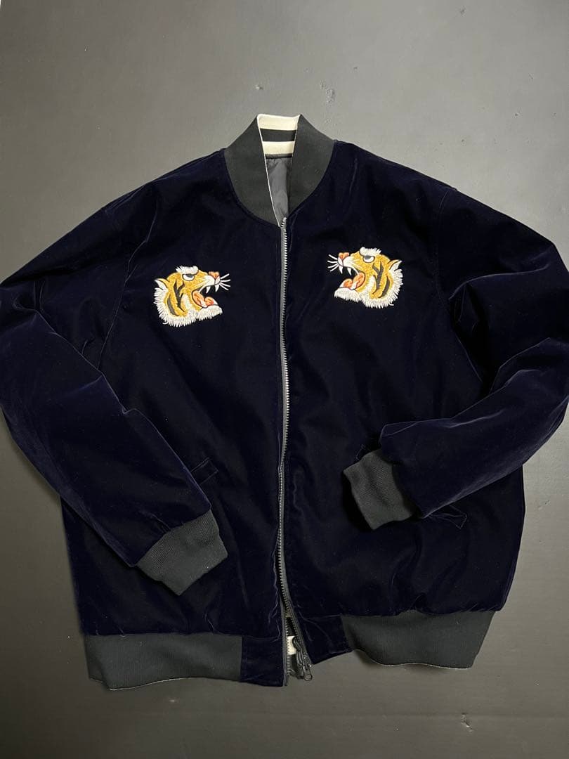 TAION リバーシブル スカジャン ネイビー スーベニア 虎刺繍