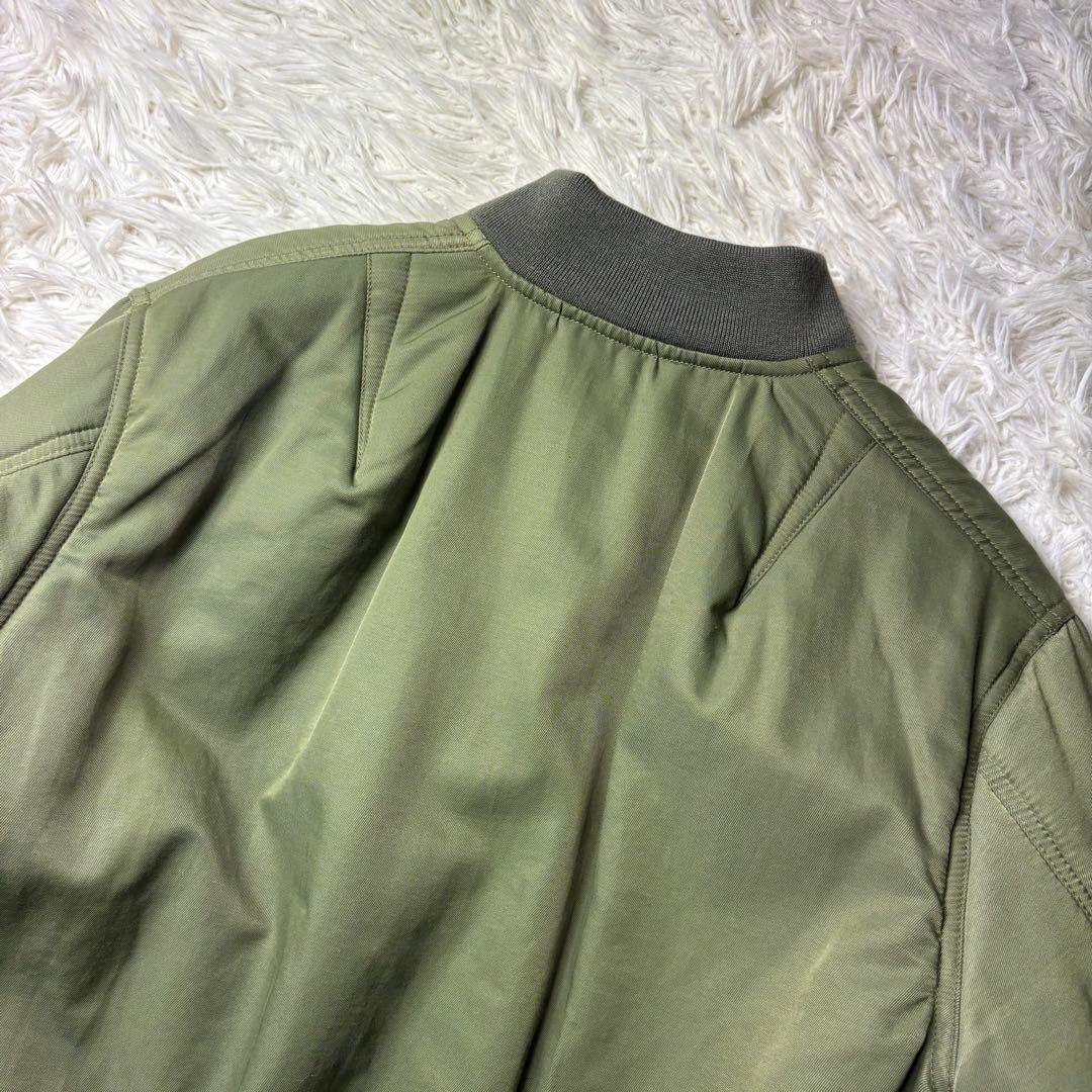 極美品　バルデ77 MA-1 中綿ジャケット アウター 2 カーキ メンズ