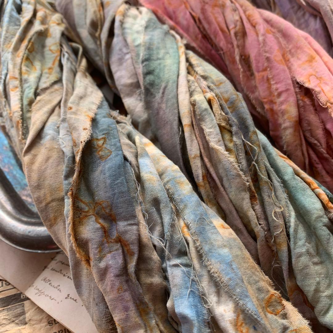 ジャンクジャーナル素材☆錆×カラフルリボン４本