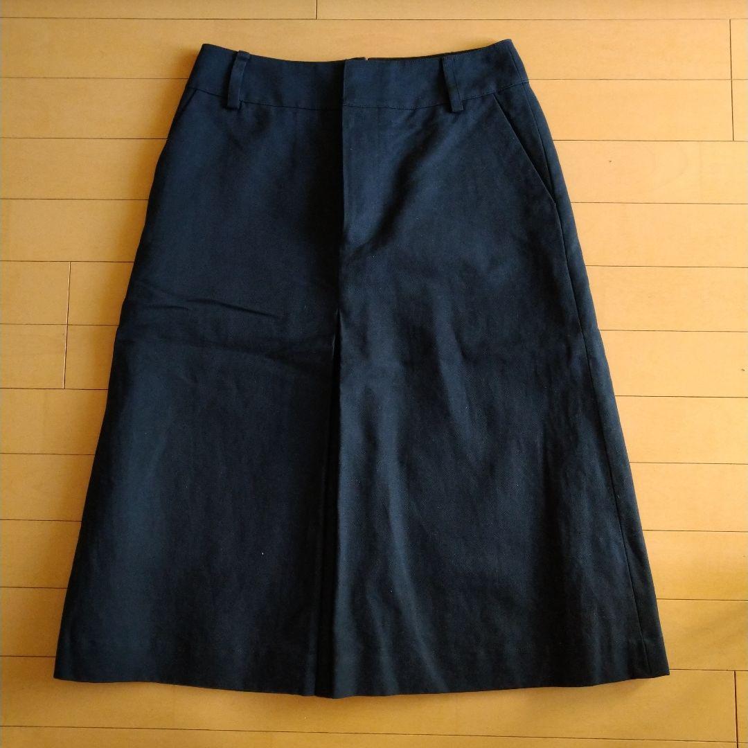 マーガレットハウエル　Ａラインプリーツスカート　サイズ3 紺