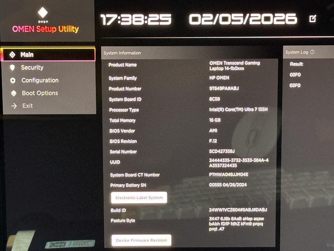 【美品】HP OMEN Transcend14 14-fb0040TX