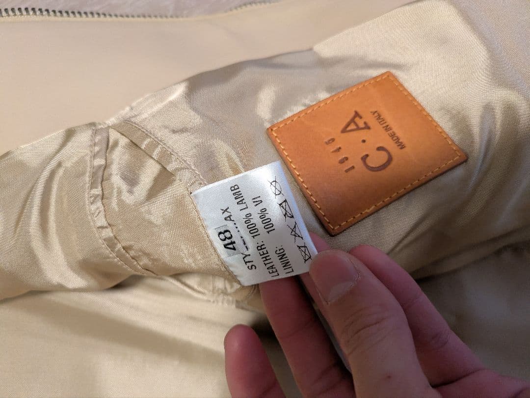 M 1945　ca max ラムレザーシングルライダースジャケット 48