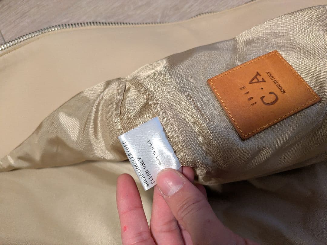 M 1945　ca max ラムレザーシングルライダースジャケット 48