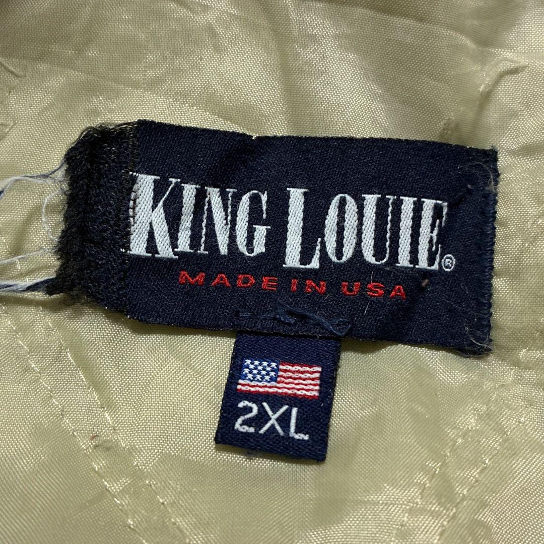KING LOUIE 中綿ワークジャケット 2XL 黒 USA製 企業刺繍 古着