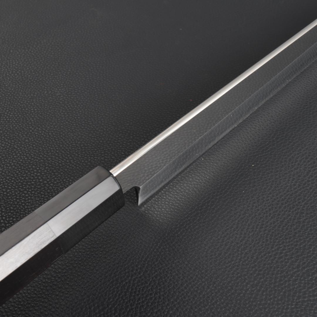 9320梵静刃物 柳刃包丁 9寸 刺身包丁 刃は究極の切れ味 黒檀黒水牛角八角柄
