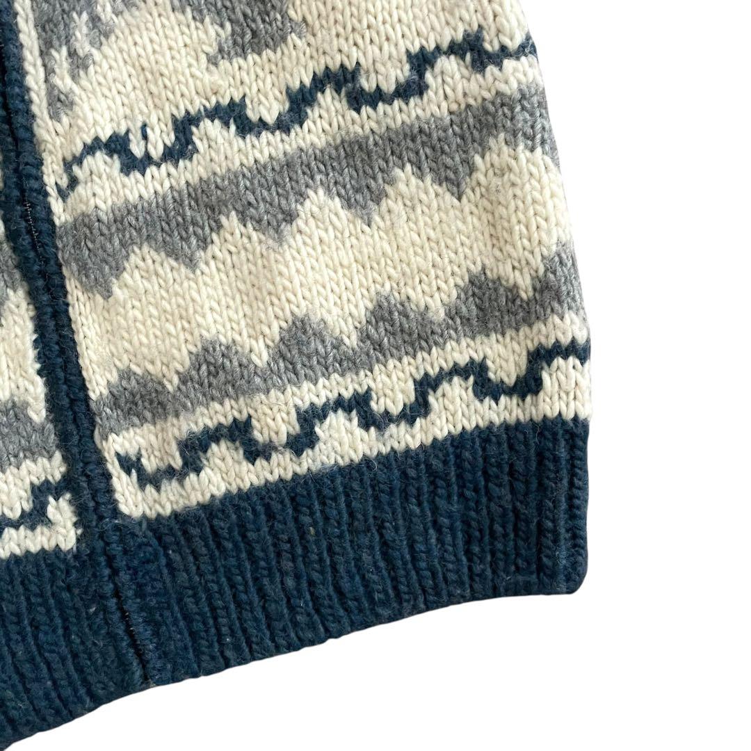 【美品】GEMBONY 90s フルジップ カウチンニット 襟付き カーディガン