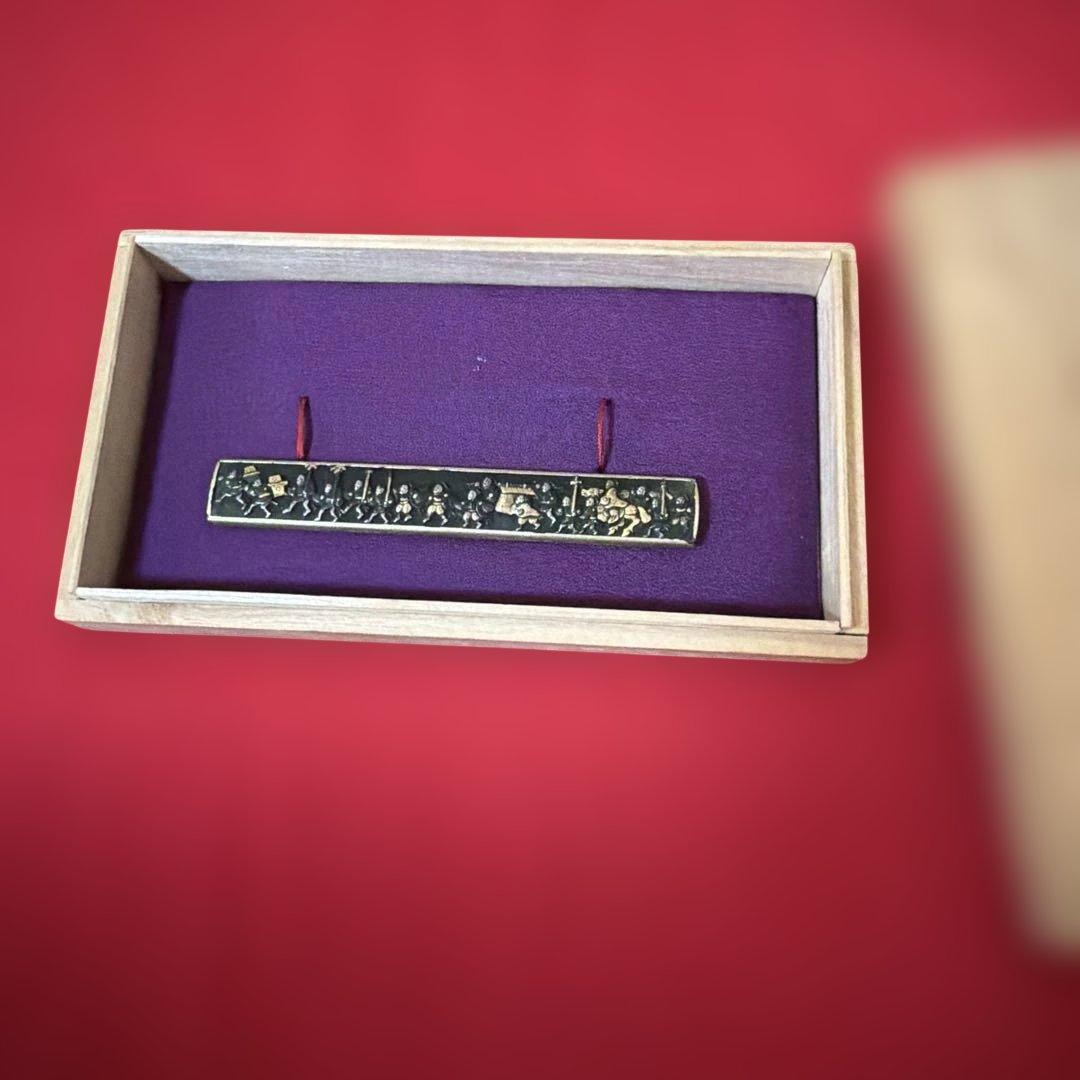 骨董品　古美術　金銀象嵌 赤銅魚々子地小柄 趣深き逸品です　刀装具