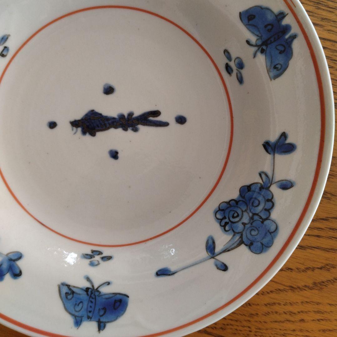 正木春蔵 タンパン呉須魚文深皿 七寸 二枚