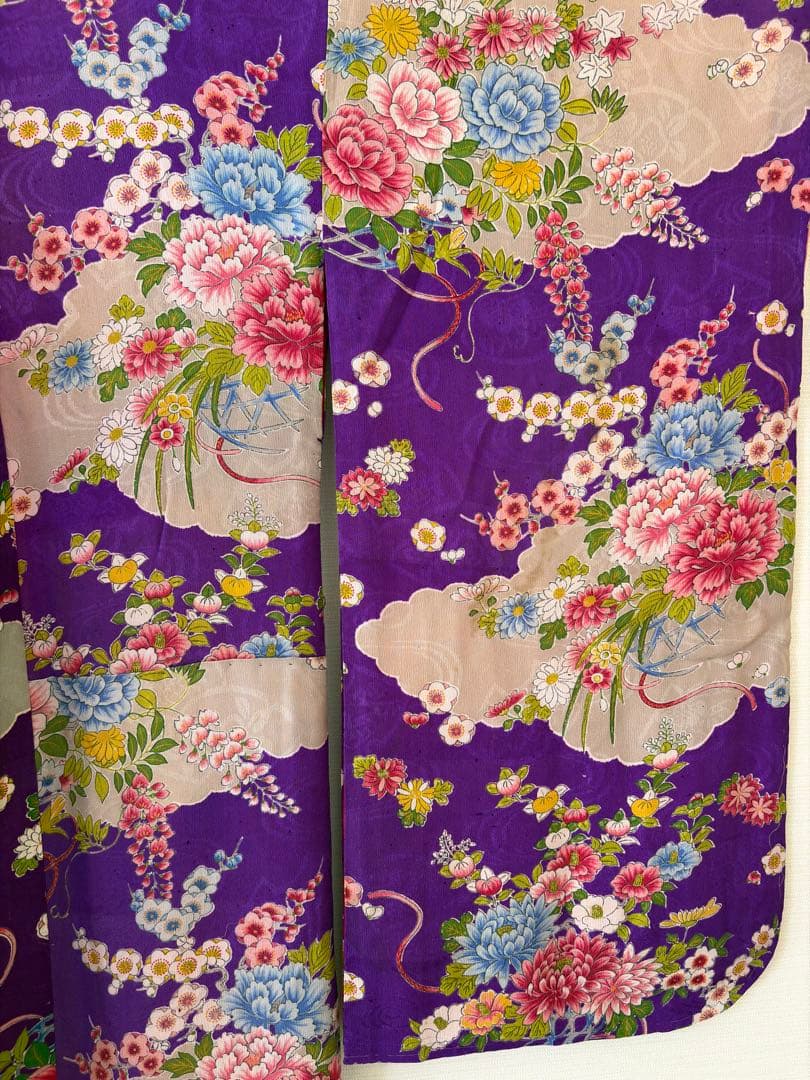 アンティーク　子供　着物　着丈130センチ　紫