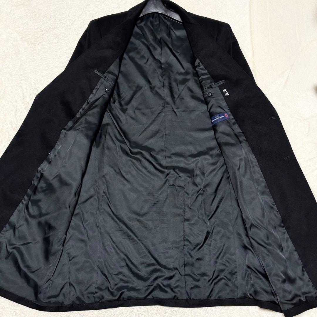 美品　エルメネジルドゼニア　ダブルチェスターコート　カシミヤ100% ブラック