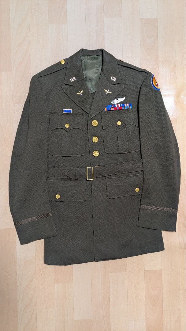*　 1940年代USAAFアメリカ陸軍士官制服　ウールシャツ　ネクタイセット