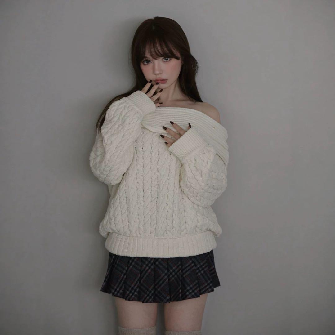 アンドマリー　ニット　Kiki cable loose knit andmary