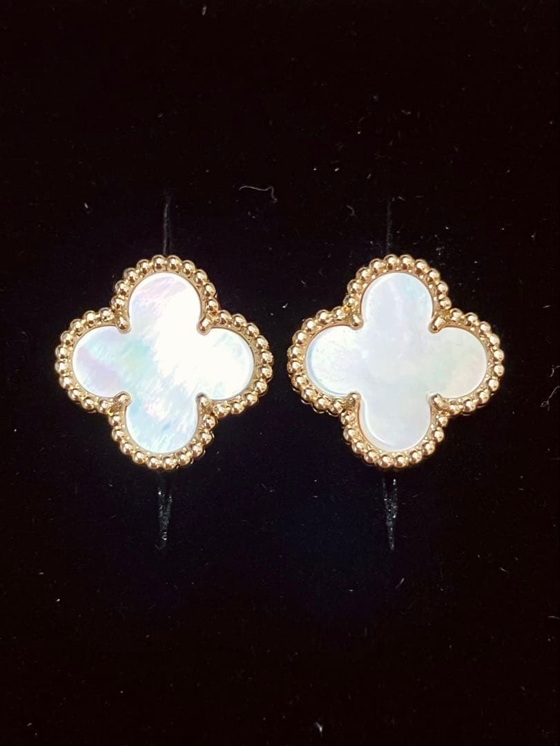 高品質SS級マザーオブパール15mm白蝶貝/SV925にK18厚塗りコーティング