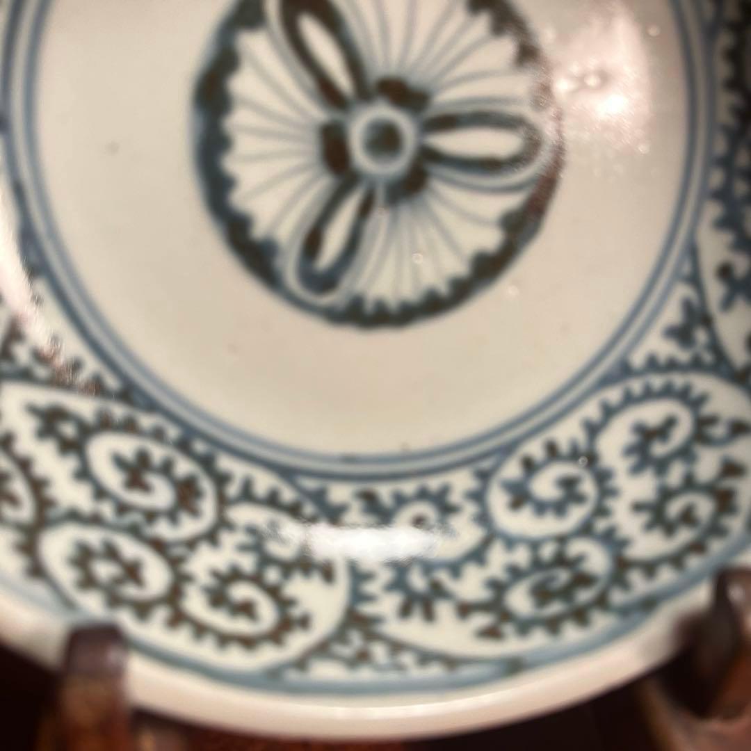 A914 古伊万里　染付　蛸唐草紋様　膾皿　5枚