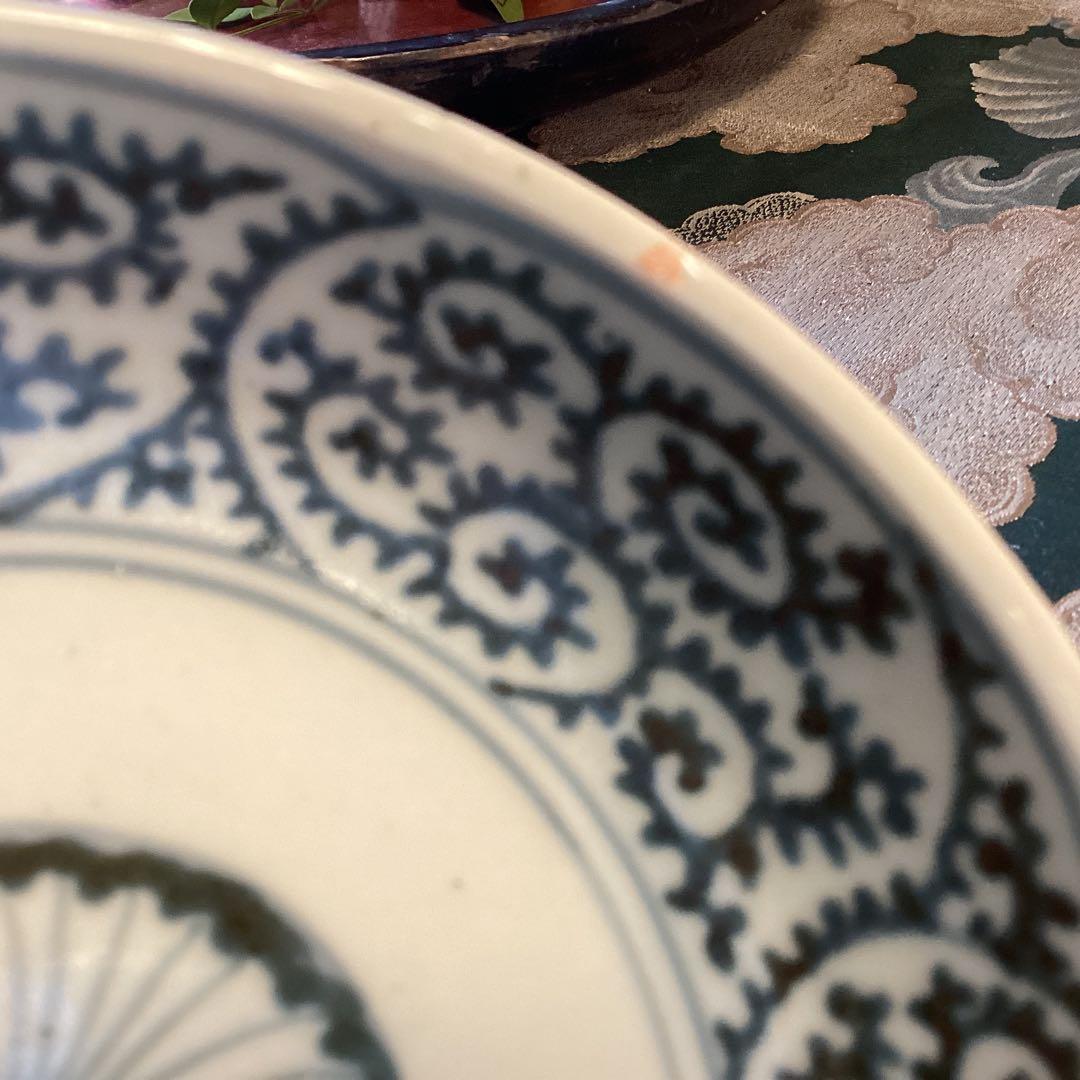 A914 古伊万里　染付　蛸唐草紋様　膾皿　5枚