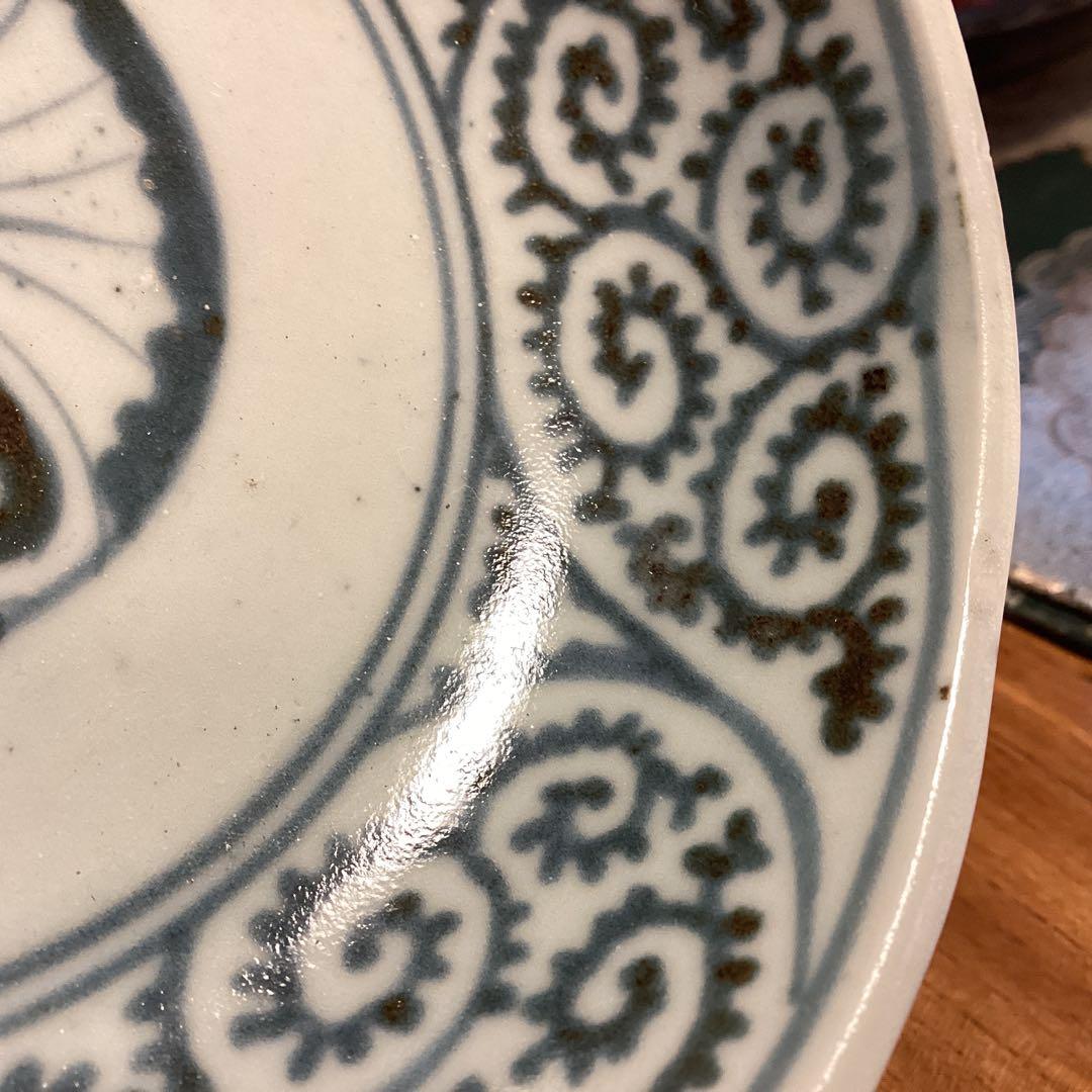 A914 古伊万里　染付　蛸唐草紋様　膾皿　5枚