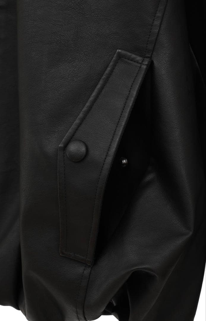 FAKE LEATHER BALLOON JACKETブラック