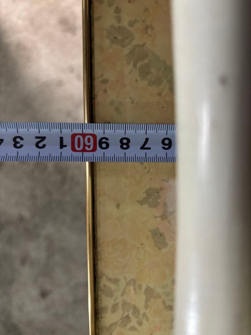 昭和レトロ キッチンワゴン 中古品 花柄 絶版 ガラス戸 アンティーク 家具