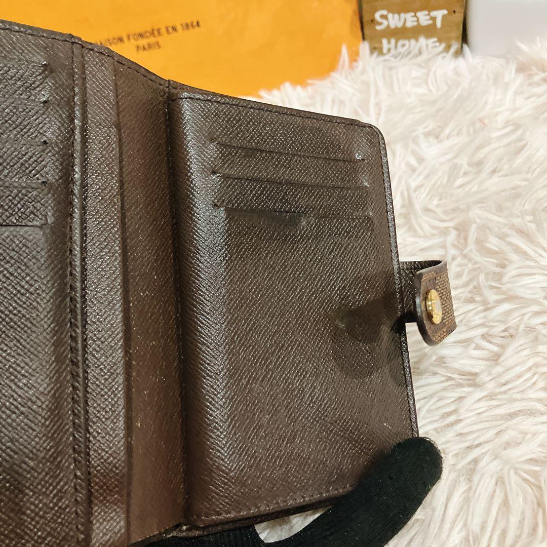 超美品 新型 ルイヴィトン ダミエ ポルト モネ ヴィエノワ がま口 折り財布