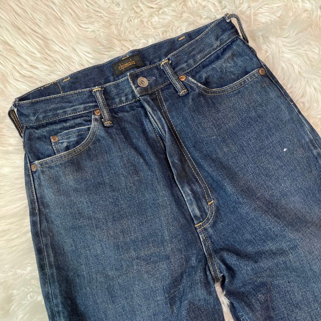 chimala チマラ デニム パンツ ダメージ加工 セルビッチ 赤耳 26