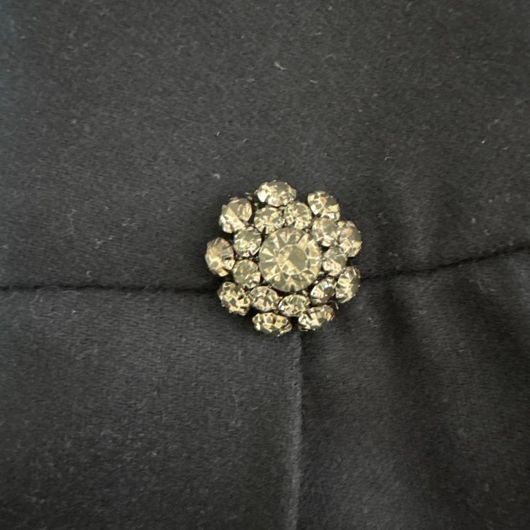 【新品未使用】S MAX MARA プリーツスカート 紺色 ブローチ付き