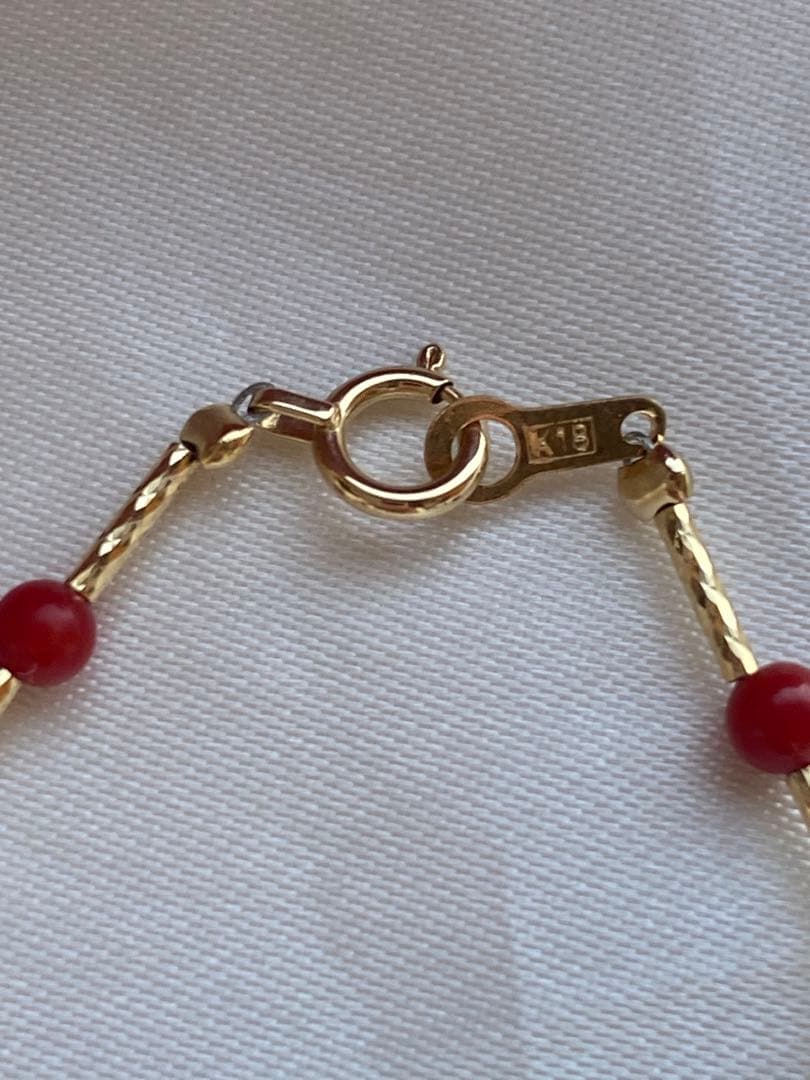 専用ページ　あこや真珠➕珊瑚　3-3.5mm K18パールブレスレット