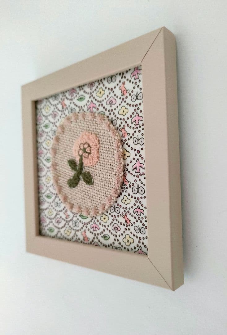 SOLD ミナペルホネン　ファブリックフレーム　ピンク